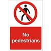 Site Sign No Pedestrians Fluted Board 60 x 40 cm