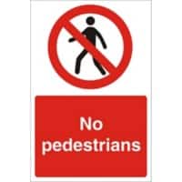 Site Sign No Pedestrians PVC 30 x 20 cm