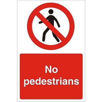 Site Sign No Pedestrians PVC 30 x 20 cm