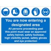 Mandatory Sign PPE Area Fluted Board 30 x 40 cm