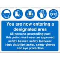 Mandatory Sign PPE Area Freestanding Corrugated Board 45 x 60 cm