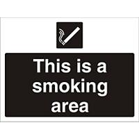 Mandatory Sign Smoking Area Fluted Board 30 x 40 cm