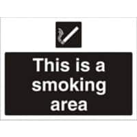 Mandatory Sign Smoking Area Fluted Board 30 x 40 cm