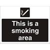 Mandatory Sign Smoking Area Fluted Board 45 x 60 cm