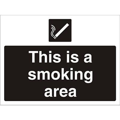 Mandatory Sign Smoking Area Fluted Board 45 x 60 cm