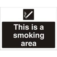 Mandatory Sign Smoking Area Freestanding Corrugated Board 45 x 60 cm