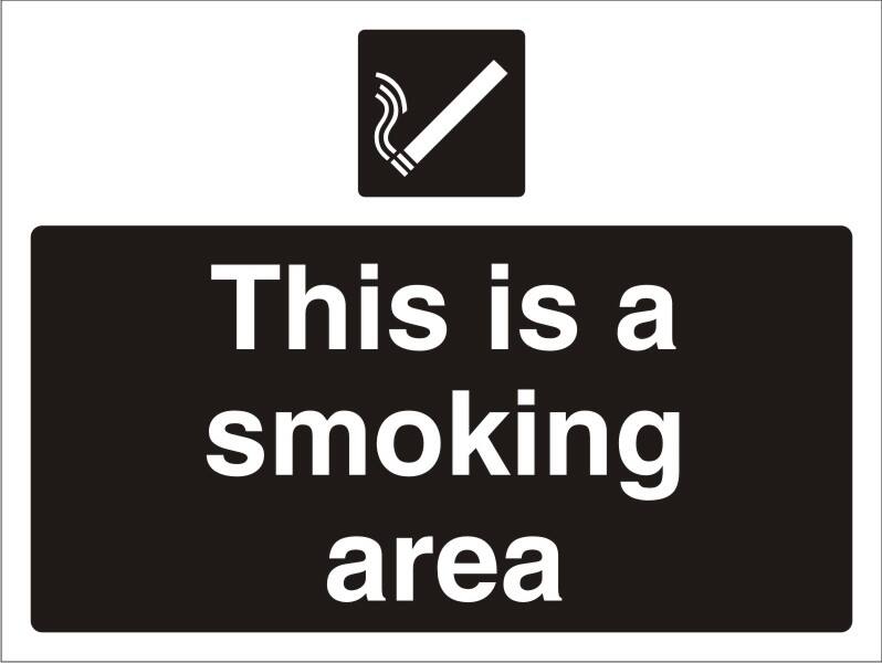 Mandatory Sign This is a smoking area Freestanding PVC (Polyvinyl Chloride) 30 x 40 cm