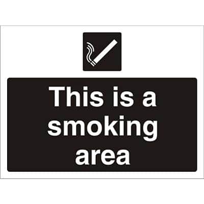 Mandatory Sign This is a smoking area PVC 30 x 40 cm