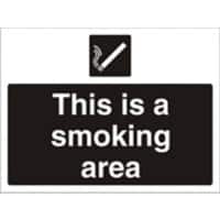Mandatory Sign Smoking Area Freestanding PVC (Polyvinyl Chloride) 45 x 60 cm