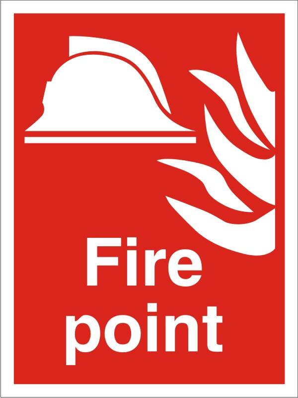 Fire Information Sign Fire Point Freestanding Corrugated Board 60 x 40 cm
