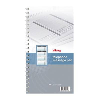 Viking Telephone Message Pad Assorted Special format 60 gsm Ruled 100 Sheets