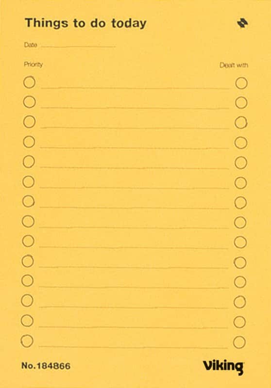 Viking Things To Do Pad A5 80 gsm Ruled 40 Sheets Pack of 5