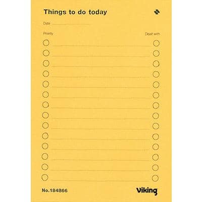 Viking Things To Do Pad A5 80 gsm Ruled 40 Sheets Pack of 5