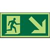 Sign Exit Right Down Right Arrow Vinyl 15 x 30 cm