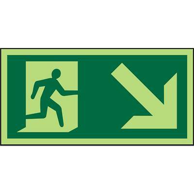 Sign Exit Right Down Right Arrow Vinyl 15 x 30 cm