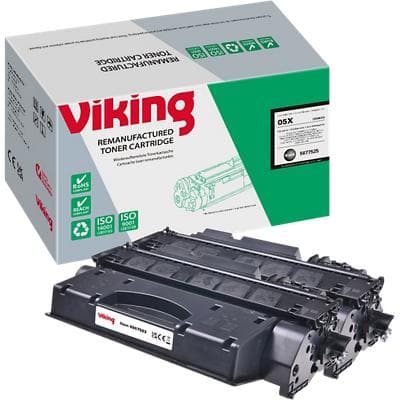 Viking 05X Compatible HP Toner Cartridge CE505XD Black Pack of 2 Duopack