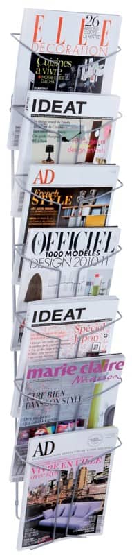Alba A4 Literature Display Silver DDFIL7M 25 x 13 x 112 cm