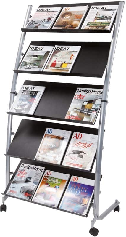 Alba A4 Literature Display Black DD5GM 820 (W) x 510 (D) x 1,660 (H) mm