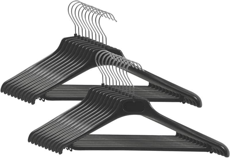 Alba Hangers PMBASIC PL Plastic 450 x 220mm Black Pack of 20