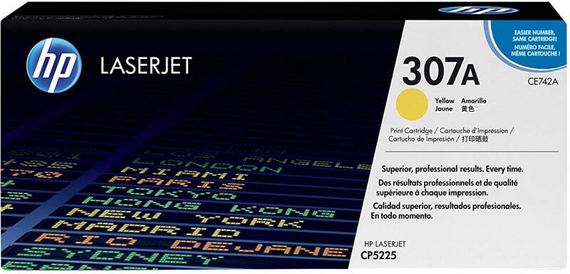 HP 307A Original Toner Cartridge CE742A Yellow