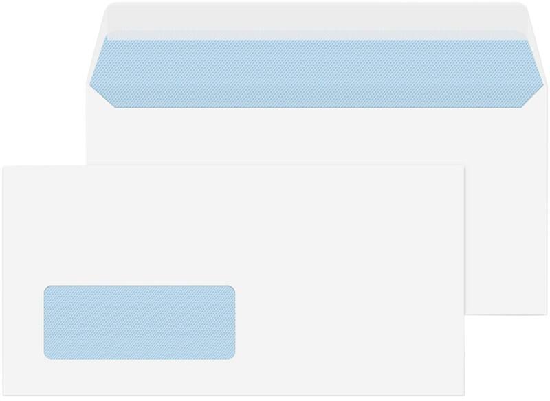 Viking Envelopes with Window DL 220 (W) x 110 (H) mm Adhesive Strip White 90 gsm Pack of 50