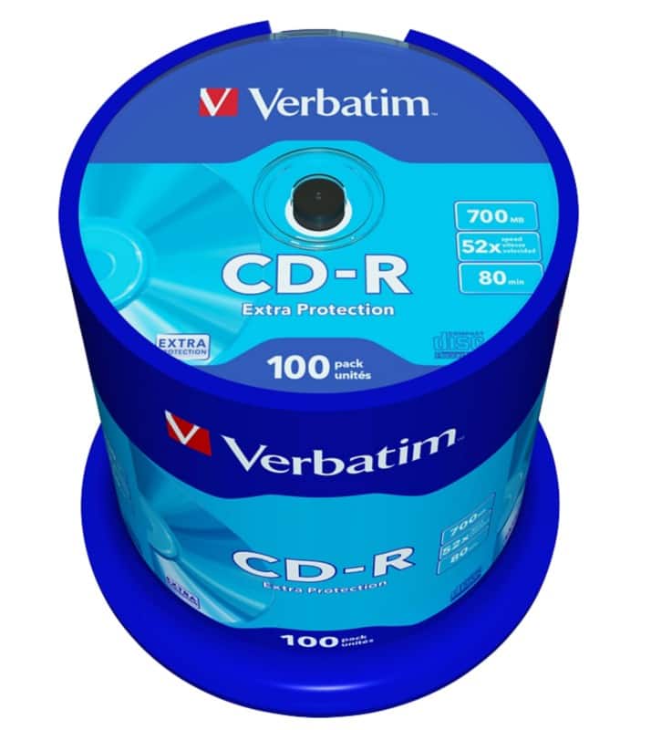 Verbatim CD-R 700 MB Extra Protection Spindle Pack of 100