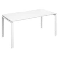 Dams International Rectangular Single Desk with White Melamine Top and White Frame 4 Legs Adapt II 1600 x 800 x 725mm