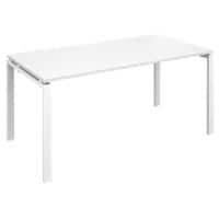 Dams International Rectangular Single Desk with White Melamine Top and White Frame 4 Legs Adapt II 1600 x 800 x 725mm