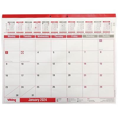 Niceday Desk Calendar 2023 1 Month per page Landscape White English 55 x 43 cm