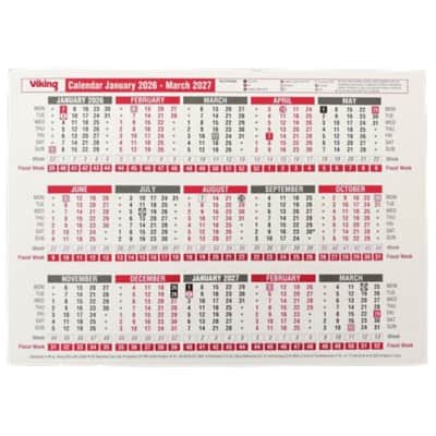 Niceday Desk Calendar A4 2020, 2021 Blue & White | Viking ...