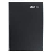 Viking Diary A4 2024 1 Day on 2 pages Portrait Black 21.5 x 30.5 cm