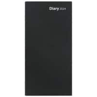 Viking Diary Slimline 2024 Week to view Portrait Black English 8.8 x 17.1 cm