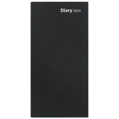 Niceday Diary Slimline 2023 Week to view Portrait Black English 8.8 x 17.1 cm