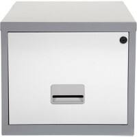 Pierre Henry Steel Filing Cabinet with 1 Lockable Drawer 400 x 400 x 370 mm Silver, White