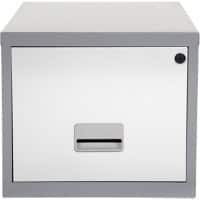 Pierre Henry Maxi Steel Filing Cabinet with 1 Lockable Drawer 400 x 400 x 370 mm Silver, White