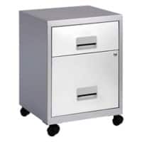 Pierre Henry Steel Filing Cabinet with 2 Lockable Drawers COMBI 400 x 400 x 530 mm Silver, White