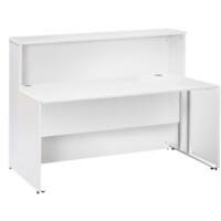 Dams International Rectangular Reception Desk with White Melamine Top and White Frame Maestro 25 1462 x 890 x 1125mm