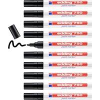 edding 750 Permanent Paint Marker Black Medium Bullet 2 - 4 mm Water-Resistant Pack of 10