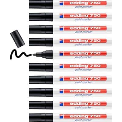 edding 750 Paint Marker Medium Bullet Black Pack of 10
