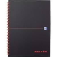 OXFORD Notebook Black n' Red A4+ Ruled Spiral Bound PP (Polypropylene) Hardback Black, Red Perforated 140 Pages 70 Sheets