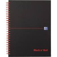 OXFORD Black n' Red A5+ Wirebound Hardback Notebook Ruled 140 Pages