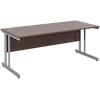 Dams International Rectangular Straight Desk with Walnut MFC Top and Silver Frame Cantilever Legs Momento 1800 x 800 x 725 mm