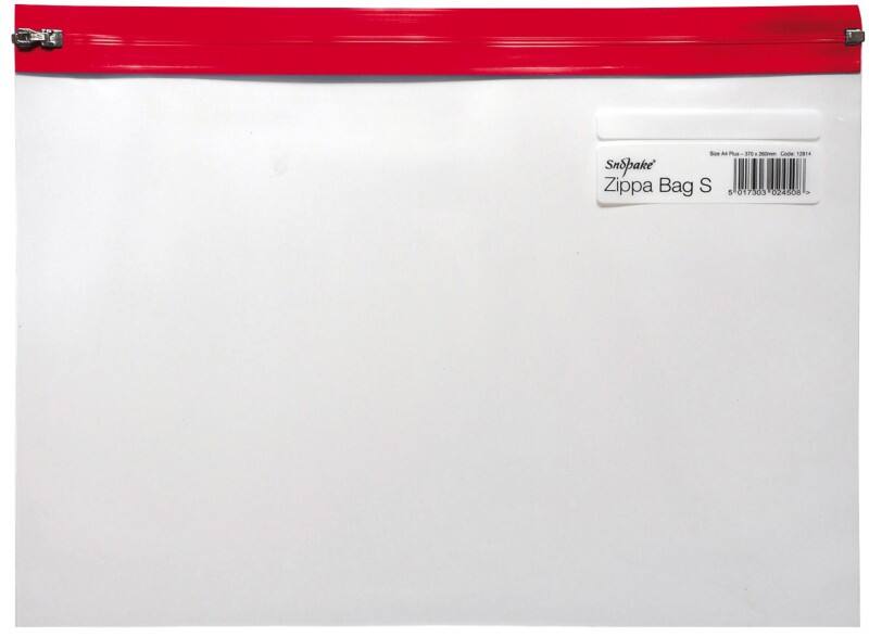 Snopake Zip Lock Bags S A4+ Zip PP (Polypropylene) Landscape 37 (W) x 26 (H) cm Red