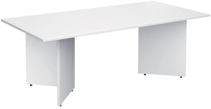 Dams International Rectangular Boardroom Table with White MFC Top and White Frame EB20WH 2000 x 1000 x 725 mm