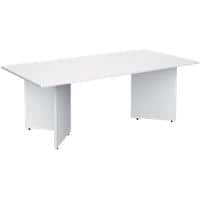 Dams International Rectangular Boardroom Table with White MFC Top and White Frame EB20WH 2000 x 1000 x 725 mm