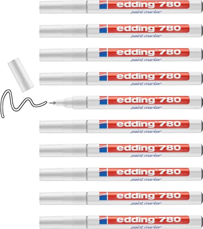 edding 780 Permanent Paint Marker White Fine Bullet 2 - 4 mm  Water-Resistant Pack of 10