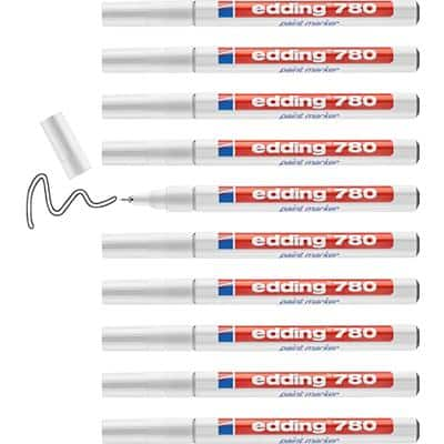 edding 780 Permanent Paint Marker White Fine Bullet 2-4 mm Pack of 10