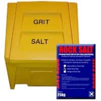 Dandy's Grit Bin 400 L Weatherproof with Lid and 20 x 25 KG White Rock Salt