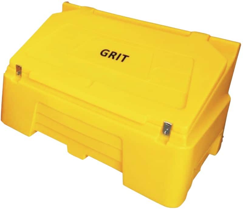 Dandy's Grit Bin 400 L Weatherproof with Lockable Lid Yellow 60 x 89 x 122 cm