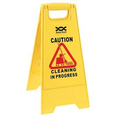 Robert Scott Caution Wet Floor Sign Plastic Yellow